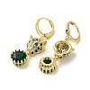 Leopard Head Real 18K Gold Plated Brass Micro Pave Cubic Zirconia Dangle Leverback Earrings EJEW-Q797-15G-2