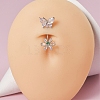 304 Stainless Steel with Crystal Rhinestone Belly Rings FS-WG2C664-01-1