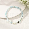 Natural Larimar Beaded Bracelets BJEW-JB14223-2