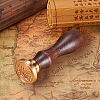 DIY Letter Scrapbook Brass Wax Seal Stamps and Wood Handle Sets AJEW-PH0010-K-5