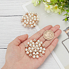 1 Pair Flower ABS Imitation Pearl Detachable Alloy Shoe Buckle Clips DIY-WR0004-08A-3