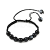 4Pcs 4 Colors Baking Paint Glass Round Beads Braided Bead Bracelets BJEW-JB11974-4