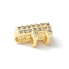 Brass Micro Pave Clear Cubic Zirconia Initial Multi-strand Links KK-S520-01G-06-2