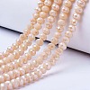 Electroplate Glass Beads Strands X-EGLA-A034-P4mm-B02-1