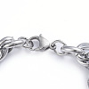 Tarnish Resistant 304 Stainless Steel Rope Chain Bracelets BJEW-L673-003-P-3