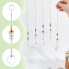 7Pcs 7 Style Transparent Glass Pendant Decorations HJEW-GA0001-44-3