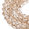 Transparent Electroplate Glass Beads Strands GLAA-F029-4mm-C12-3
