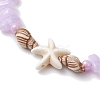 4Pcs Adjustable Synthetical Turquoise Starfish Braided Bead Bracelets BJEW-JB10225-4