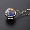 Luminous Round Alloy with Glass Planet Pendant Necklaces FS-WG4A1FF-05-1