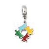 304 Stainless Steel Colorful Enamel European Dangle Charms STAS-D153-01A-P-1
