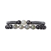 2Pcs Narutal & Synthetic Mixed Gemstone Beads Stretch Bracelets BJEW-JB12720-02-3
