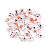 Platinum Plated Acrylic Enamel Beads OACR-I003-05-1