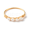 Round Shell Pearl Beads Finger Rings X1-RJEW-TA00001-1