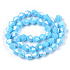 Opaque Solid Color Electroplate Glass Beads Strands EGLA-A039-P6mm-B12-3
