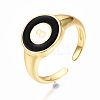 Brass Enamel Cuff Rings RJEW-N035-024-NF-5