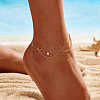 925 Sterling Silver Cable Chain Anklet AJEW-Z029-10G-3