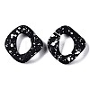 Spray Painted CCB Plastic Linking Rings LS-CCB-Q091-019B-3