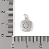 Rack Plating Brass Micro Pave CLear Cubic Zirconia Charms KK-E110-14P-O-3