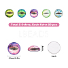SUNNYCLUE 5 Colors Half Round/Dome Dragon Eye Printed Glass Cabochons GGLA-SC0001-06-2
