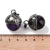 Natural Amethyst Sphere Pendants G-Q163-07AS-04-3