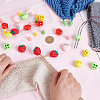 20Pcs 5 Styles Strawberry Synthetic Rubber Knitting Needle Point Protectors FIND-GA0008-11-3