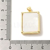 Brass Pave Natural Shell Pendants KK-Z042-27G-02-3