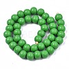 Painted Natural Wood Beads Strands WOOD-S053-54E-2