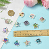 30Pcs Rainbow Iridescent Printed Opaque Acrylic Beads OACR-FS0002-58B-01-5