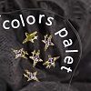 Star Alloy Rhinestone Cabochons MRMJ-WH0075-114-14-1