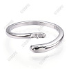 925 Sterling Silver Smooth with Open Cuff Ring Settings STER-T007-09P-2