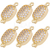 6Pcs Brass Micro Pave Clear Cubic Zirconia Box Clasps KK-BBC0019-66-7