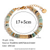 Retro Natural Jade & Stainless Steel Beaded Bracelets for Women NO5359-1-2