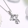 925 Sterling Silver Micro Pave Cubic Zirconia Pendant Necklaces BB34076-3