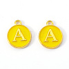 Golden Plated Alloy Enamel Charms ENAM-S118-09A-2