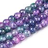 Drawbench Crackle Glass Beads Strands GLAA-N006-8mm-05-1