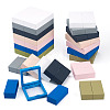 3 Bags 3 Styles Square Transparent PE Thin Film Suspension Jewelry Display Box CON-TA0001-38F-3