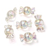 UV Plating Rainbow Iridescent Acrylic Beads PACR-E001-01H-1
