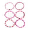 Handmade Polymer Clay Heishi Beads Stretch Bracelets Sets BJEW-JB05902-06-1