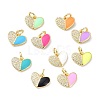 Brass Clear Cubic Zirconia Enamel Pendant ZIRC-C021-45G-1