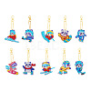 2 Sets 2 Style DIY Diamond Painting Sporting Panda Keychain Kits DIY-TA0003-80-2