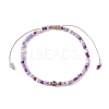 Natural Mixed Gemstone & Glass Seed Braided Bead Bracelets BJEW-JB09529-3