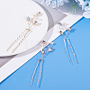 3Pcs 3 Colors Brass Rhinestone Hair Forks MRMJ-LP0001-06-3