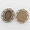 Filigree Wrap Oval Alloy Cabochon Settings PALLOY-N0088-11AB-NF-2