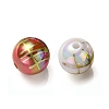 UV Plating Rainbow Iridescent Acrylic Beads X-PACR-E001-02-3