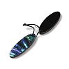 2Pcs Natural Abalone Shell/Paua Shell Pendants SHEL-A005-01G-2