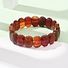 Dyed & Heated Natural Carnelian Beaded Stretch Bracelets for Unisex G-K303-01I-2