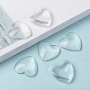 Transparent Glass Heart Cabochons GGLA-R021-25mm-8