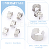 10Pcs 5 Styles 304 Stainless Steel Open Cuff Ring Components STAS-UN0054-83P-5