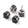 316 Surgical Stainless Steel Pave Black Cubic Zirconia Ear False Plugs for Women Men EJEW-Z050-42AS-2