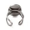 Ion Plating(IP) 304 Stainless Steel Cuff Pad Ring Settings STAS-M333-02A-P-3